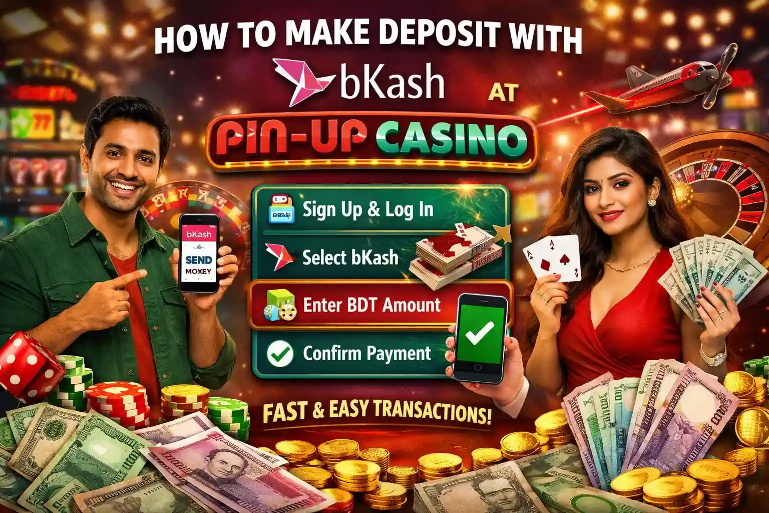 how to make deposit with bKash at Pin Up Casino